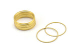 32mm Circle Connectors, 12 Raw Brass Circle Connectors (32x0.80mm) A3884