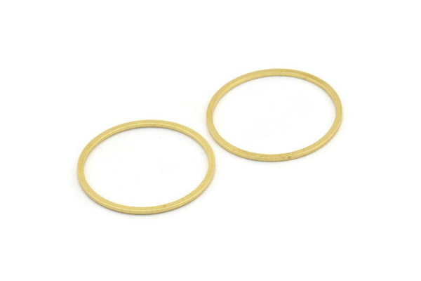 30mm Circle Connector, 12 Raw Brass Circle Connectors (30x1.4x1mm) A3915
