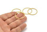 30mm Circle Connector, 12 Raw Brass Circle Connectors (30x1.4x1mm) A3915