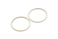 Antik Gümüş Kaplamalı Daire Konnektörler, 12 Antik Gümüş Kaplamalı Pirinç Daire Konnektör (25 mm) Bs-1108 H0008