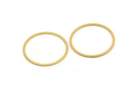 Gold Circle Connectors, 12 Gold Plated Brass Circle Connectors (25mm) Bs-1108 Q0046