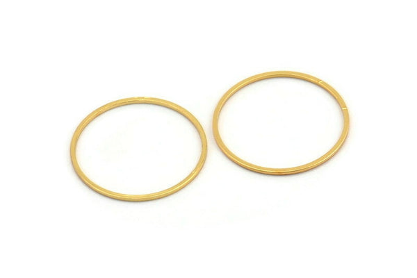 Gold Circle Connectors, 12 Gold Plated Brass Circle Connectors (25mm) Bs-1108 Q0046