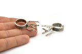 Claw Ring Settings, Antique Silver Plated Brass 4 Claw Ring Blanks For Natural Stones V051