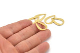 Brass Drop Blank, 12 Raw Brass Drop Blanks, Drop Charms (23x15x0.80mm) A3883