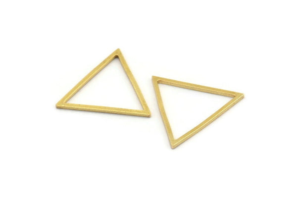 Brass Triangle Ring, 24 Raw Brass Triangle Rings, Triangle Connectors (22x19x1mm) A4161