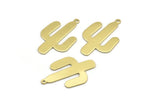 Brass Cactus Charm, 10 Raw Brass Cactus Charms With 1 Loop (31x20x0.70mm) M03391