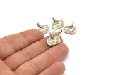 Silver Horse Charm, 4 Antique Silver Plated Brass Horse Charms With 1 Loop, Pendants, Jewelry Findings (14x16mm) N2133