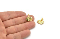 Gold Horse Charm, 2 Gold Plated Brass Horse Charms With 1 Loop, Pendants, Jewelry Findings (14x16mm) N2133