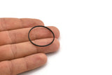 Black Circle Connectors - 25 Oxidized Brass Black Circle Connectors (30mm) Bs-1109 S597