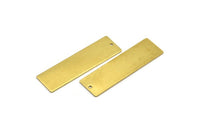Brass Geometric Bar, 10 Raw Brass Rectangle Stamping Blanks, Customized Bar, Necklace Pendants (50x15x0.80mm) A0844