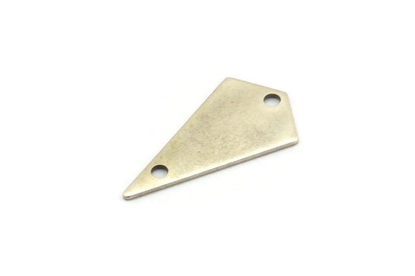Antik Gümüş Üçgen, 2 delikli 10 Antik Gümüş Kaplama Üçgen Tılsım (22x12x0,60 mm) U037