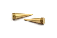 Spike Tribal Pendants, 5 Raw Brass Spike Tribal Pendants (24x7mm) A0766