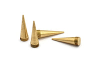 Spike Tribal Pendants, 5 Raw Brass Spike Tribal Pendants (24x7mm) A0766