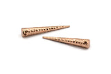 Rose Gold Hammered Spike, 1 Rose Gold Plated Brass Hammered Spike Tribal Pendants (37x6x1mm) N0158 Q0337