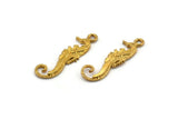 Brass Sea Horse Charm, Raw Brass Sea Horse Pendants, Jewelry Supplies, Findings (26.5x7mm) N0409