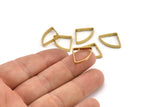 Brass Triangle Charm, 12 Raw Brass Triangles with 2 Holes (20x15x2.4x0.7mm) BS 2328