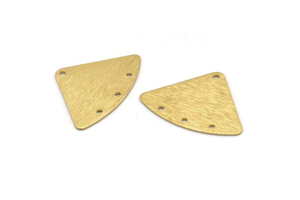 Pirinç Geometrik Charm, 4 Delikli 24 Ham Pirinç Dokulu Fan Bağlantısı, Küpeler, Bulgular (18x26x0,60mm) D901