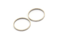 Silver Circle Connectors, 12 Antique Silver Plated Brass Circle Connectors (22x0.8x2mm) D0312 Q0685