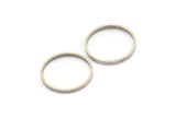 Silver Circle Connectors, 12 Antique Silver Plated Brass Circle Connectors (22x0.8x2mm) D0312 Q0685