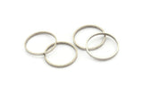 Silver Circle Connectors, 12 Antique Silver Plated Brass Circle Connectors (22x0.8x2mm) D0312 Q0685
