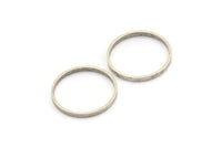 Silver Circle Connectors, 12 Antique Silver Plated Brass Circle Connectors (22x0.8x2mm) D0312 Q0685