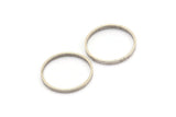 Silver Circle Connectors, 12 Antique Silver Plated Brass Circle Connectors (22x0.8x2mm) D0312 Q0685