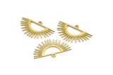 Brass Sun Charm, 12 Raw Brass Sunshine Charms With 1 Loop, Pendants, Findings (18x30x0.60mm) A3961