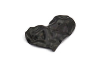 Siyah Kalp Tılsımı, 1 Delikli 8 Oksitlenmiş Siyah Pirinç Kalp Tılsımı, Küpeler, Kolye Uçları, Bulgular (30x20x0,60 mm) D0768