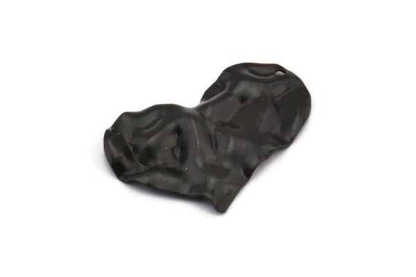 Siyah Kalp Tılsımı, 1 Delikli 8 Oksitlenmiş Siyah Pirinç Kalp Tılsımı, Küpeler, Kolye Uçları, Bulgular (30x20x0,60 mm) D0768