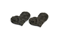 Siyah Kalp Tılsımı, 1 Delikli 8 Oksitlenmiş Siyah Pirinç Kalp Tılsımı, Küpeler, Kolye Uçları, Bulgular (30x20x0,60 mm) D0768