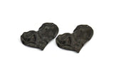 Siyah Kalp Tılsımı, 1 Delikli 8 Oksitlenmiş Siyah Pirinç Kalp Tılsımı, Küpeler, Kolye Uçları, Bulgular (30x20x0,60 mm) D0768