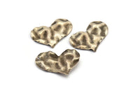 Silver Heart Charm, 8 Antique Silver Plated Brass Heart Charms With 1 Hole, Earrings, Pendants, Findings (30x20x0.60mm) D0768 H0809