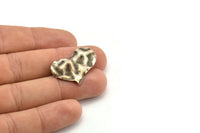 Silver Heart Charm, 8 Antique Silver Plated Brass Heart Charms With 1 Hole, Earrings, Pendants, Findings (30x20x0.60mm) D0768 H0809