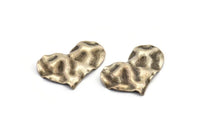 Silver Heart Charm, 8 Antique Silver Plated Brass Heart Charms With 1 Hole, Earrings, Pendants, Findings (30x20x0.60mm) D0768 H0809