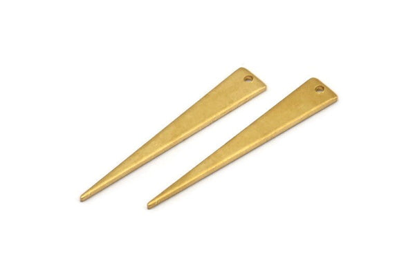 Brass Triangle Charm, 24 Raw Brass Triangle Charms With 1 Hole, Earrings, Findings (37x6x1mm) D1016