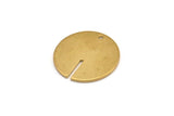 Brass Round Charm, 8 Raw Brass Coin Charms With 1 Hole, Pendnats, Earrings, Findings (20x1mm) D1135