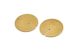 Brass Round Charm, 8 Raw Brass Coin Charms With 1 Hole, Pendnats, Earrings, Findings (20x1mm) D1135