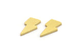 Brass Lightning Blank, 50 Raw Brass Lightning Shaped Blanks, Findings (12x7x1mm) A4189