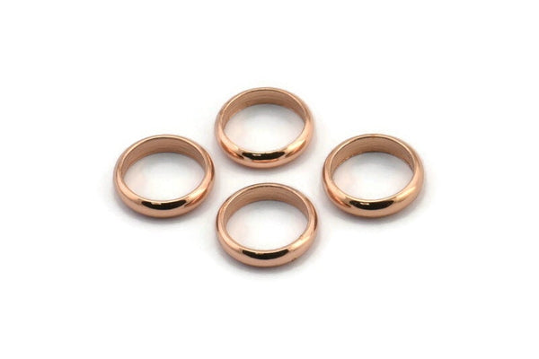 Rose Gold Spacer Bead, 12 Rose Gold Plated Brass Spacer Rondelle Beads (10x2.2mm) Brs 0043 A0432 Q0722