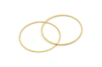 45mm Circle Connectors - 24 Raw Brass Circle Connectors (45x0.8mm) Bs 1190