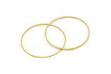 45mm Circle Connectors - 24 Raw Brass Circle Connectors (45x0.8mm) Bs 1190