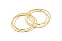 45mm Circle Connectors - 24 Raw Brass Circle Connectors (45x0.8mm) Bs 1190
