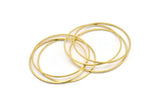 45mm Circle Connectors - 24 Raw Brass Circle Connectors (45x0.8mm) Bs 1190