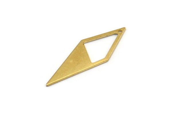 Brass Diamond Charm, 24 Raw Brass Rhombus Charms With 1 Hole, Earrings, Findings (33x12x10,80m) D0670
