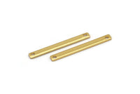 Tiny Bar Pendant, 12 Gold Plated Brass Connector Bars With 2 Holes (25x2.5x0.80mm) E429