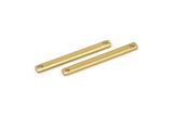 Tiny Bar Pendant, 12 Gold Plated Brass Connector Bars With 2 Holes (25x2.5x0.80mm) E429