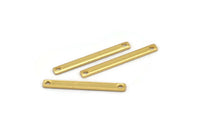 Tiny Bar Pendant, 12 Gold Plated Brass Connector Bars With 2 Holes (25x2.5x0.80mm) E429