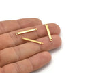 Tiny Bar Pendant, 12 Gold Plated Brass Connector Bars With 2 Holes (25x2.5x0.80mm) E429