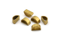 Brass Half Moon - 25 Raw Brass Semi Circle Thick Cut Connectors, Bracelet Finding, Bracelet Charm (6x11x0.8x5mm) D0116