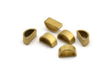 Brass Half Moon - 25 Raw Brass Semi Circle Thick Cut Connectors, Bracelet Finding, Bracelet Charm (6x11x0.8x5mm) D0116